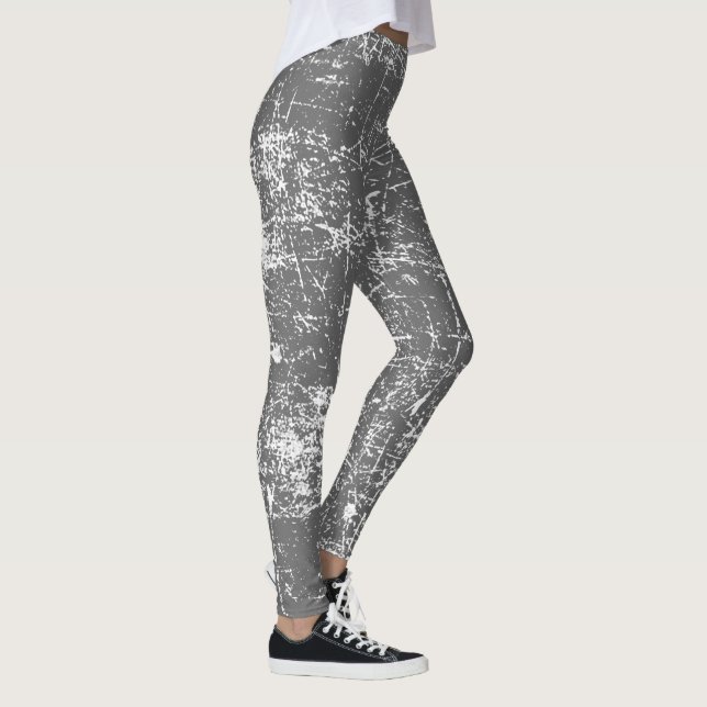 Grauer gestörter Blick Leggings (Rechts)