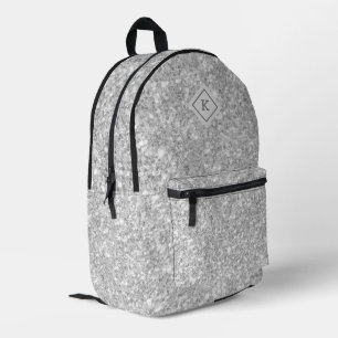 Grauer Glitzer, weiße Glitzern Glitzer Textur Bedruckter Rucksack
