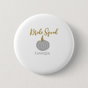 Grauer goldener Kürbis Button