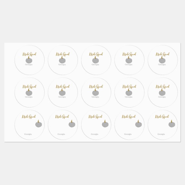 Grauer goldener Kürbis Etiketten (Blatt)