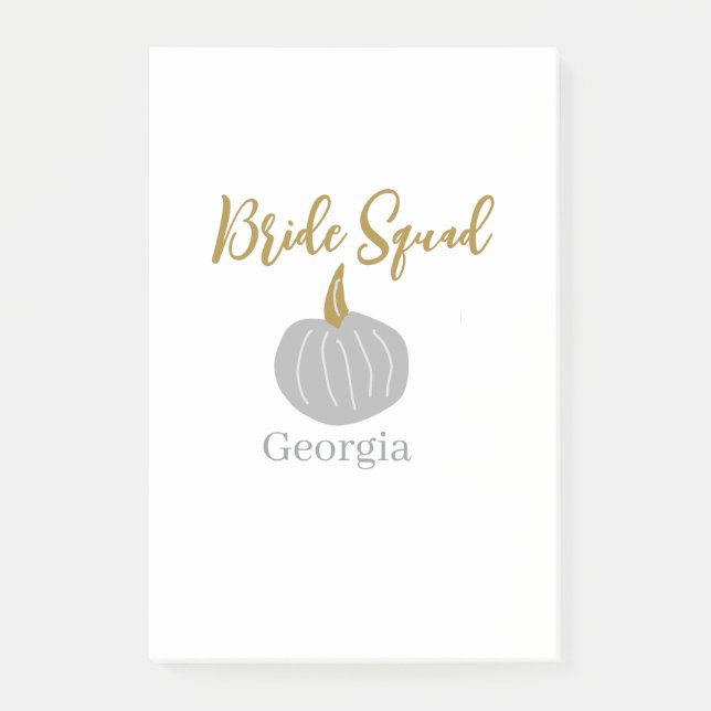 Grauer goldener Kürbis Post-it Klebezettel (Vorderseite)