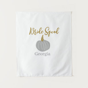 Grauer goldener Kürbis Wandteppich