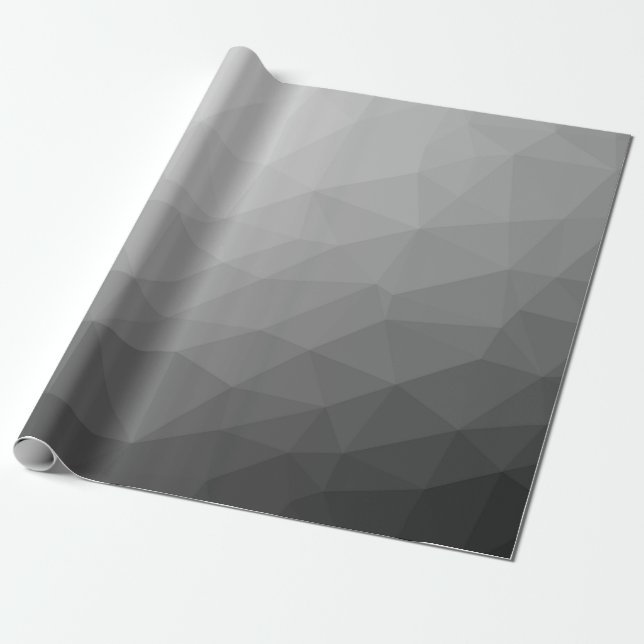 Grauer Gradient-Geometrisches-Netzmuster Geschenkpapier (Ungerollt)