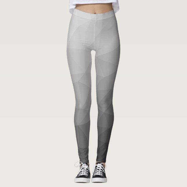 Grauer Gradient-Geometrisches-Netzmuster Leggings (Vorderseite)