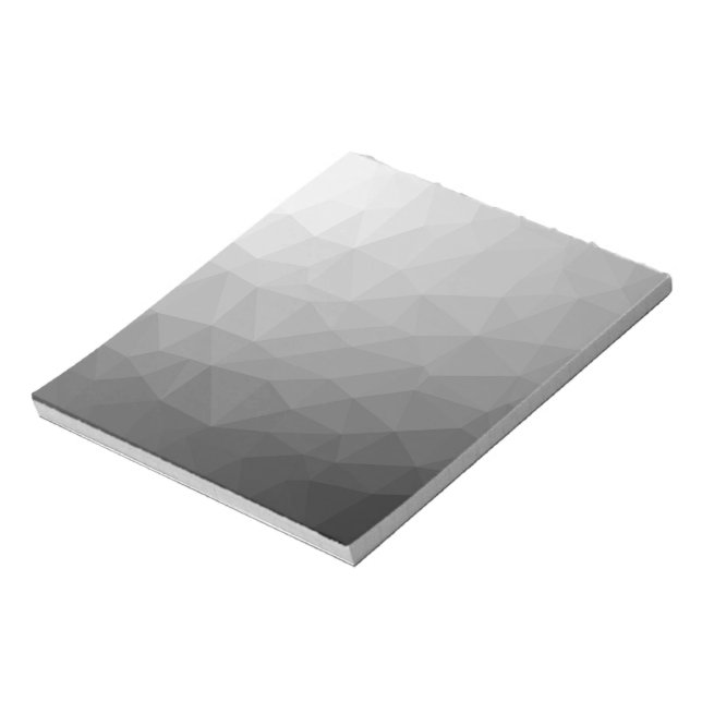 Grauer Gradient-Geometrisches-Netzmuster Notizblock (Rotiert)