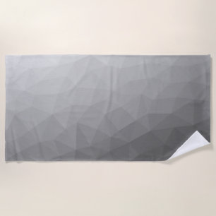 Grauer Gradient-Geometrisches-Netzmuster Strandtuch