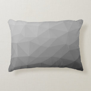 Grauer Gradient-Geometrisches-Netzmuster Zierkissen