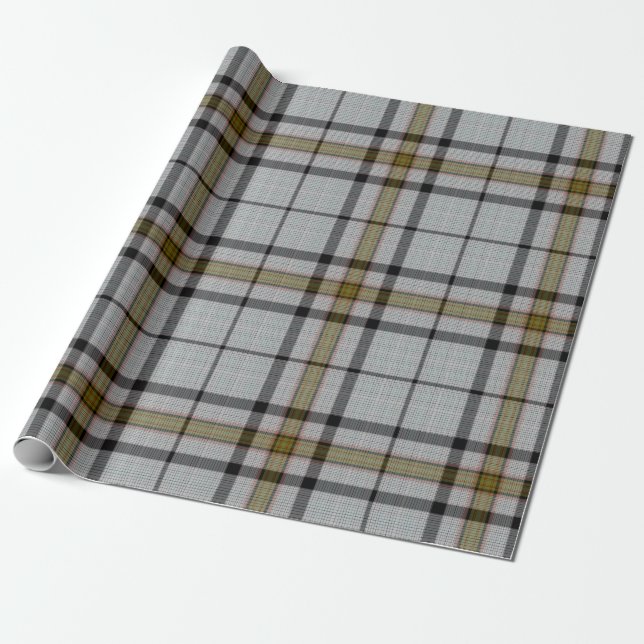 Grauer grüner Tartan Kariert Geschenkpapier (Ungerollt)
