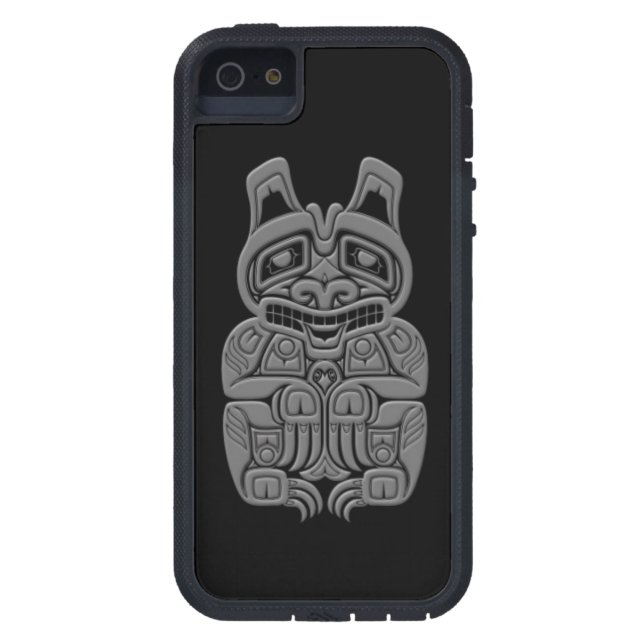 Grauer Haida-Geist betrifft Schwarzes Case-Mate iPhone Hülle (Rückseite)