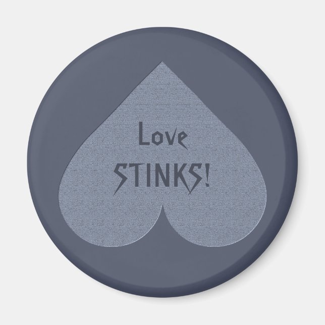 Grauer Herz-Anti-Valentine-Magnet Magnet (Vorne)