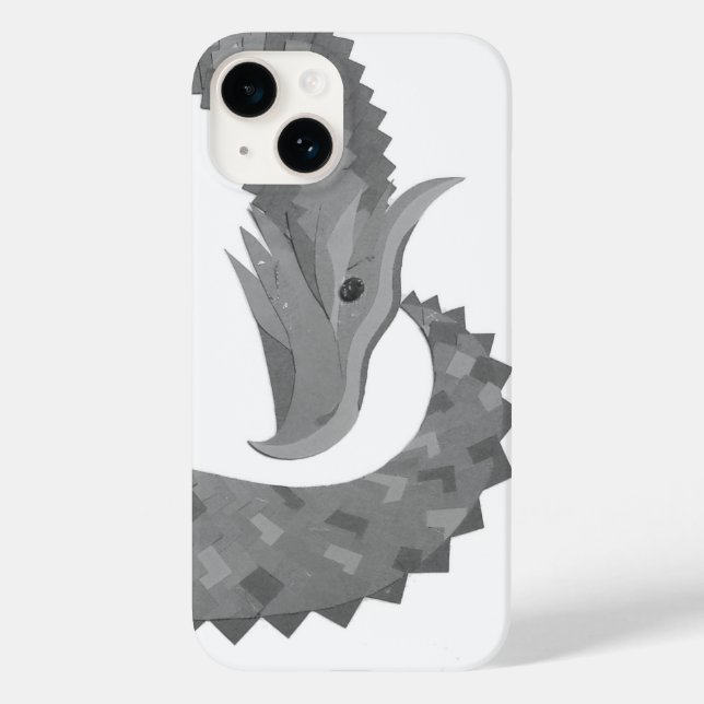 Grauer Herzdrache auf weißem Case-Mate-iPhone-Gehä Case-Mate iPhone Hülle (Rückseite)