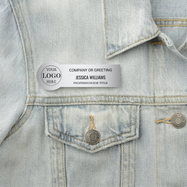 Grauer Hintergrund für benutzerdefinierte Logos Namensschild (Beispiel)