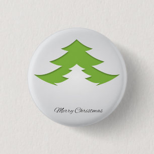 Grauer Hintergrund mit Weihnachtsbaum Button