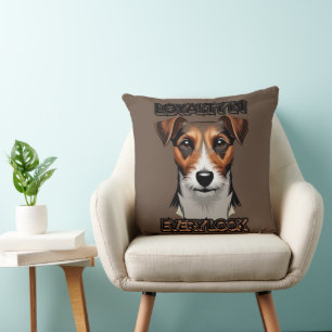 Grauer Hintergrund Terrier Realistische Skizze Kissen