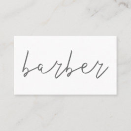 Grauer Holzkohlebarber aus einfachem Glitzer, hand Visitenkarte