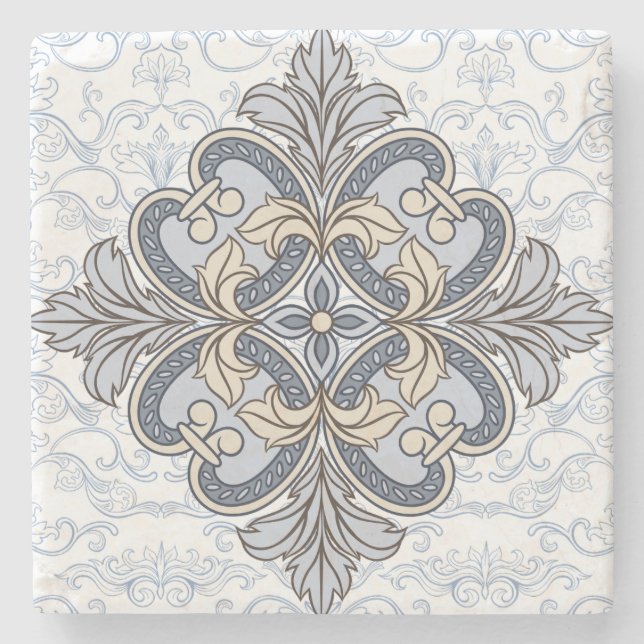 Grauer Italienischer Tile Stone Untersetzer 5 (Vorderseite)