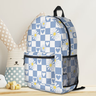 Grauer Karo-Rucksack Bedruckter Rucksack