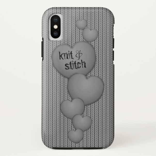 GRAUER kaskadierenHearts❤ Strick iPhone Kasten Case-Mate iPhone Hülle (Rückseite)