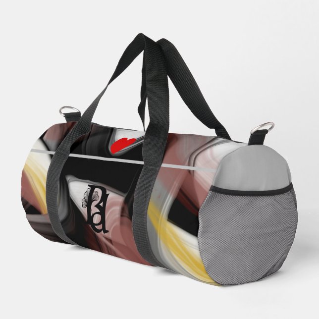 Grauer kleiner Gym Duffel Bag Trend Abstrakt Powde Duffle Bag (Rechte Ecke)