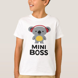 Grauer Koala-Bär mit Kopfhörern - Mini-Boss T-Shirt
