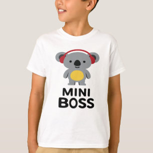 Grauer Koala-Bär mit Kopfhörern - Mini-Boss T-Shirt