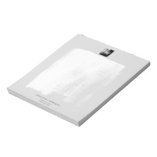 Grauer künstlerischer Monogrammname Einzigartiges Notizblock