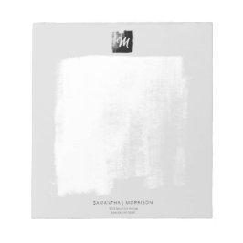 Grauer künstlerischer Monogrammname Einzigartiges  Notizblock