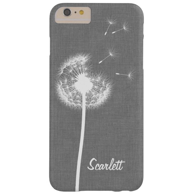 Grauer Leinenlöwenzahn mit Monogramm iPhone 6/6s Case-Mate iPhone Hülle (Rückseite)