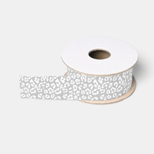Grauer Leopard-Gepard-Druck Ripsband