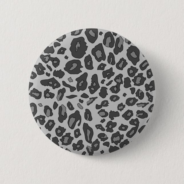 Grauer Leoparddruck Button (Vorderseite)