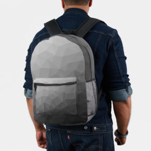 Grauer Lichtgradient Geometrisches Maschenmuster Bedruckter Rucksack