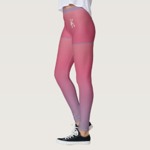 Grauer Lila rosa Farbverlauf, Kurven, benutzerdefi Leggings