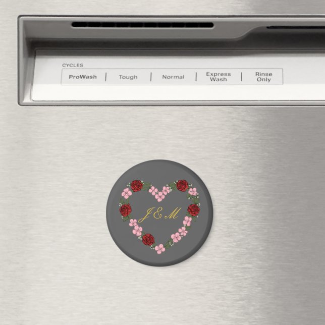 Grauer Magnet mit Blumenkrone (In Situ (Geschirrspüler))
