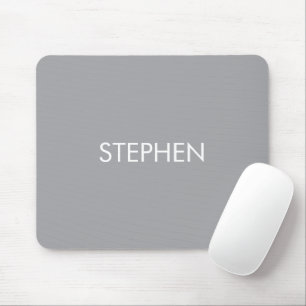 Grauer minimalistischer benutzerdefinierter Name Mousepad