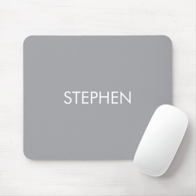 Grauer minimalistischer benutzerdefinierter Name  Mousepad (Mit Mouse)