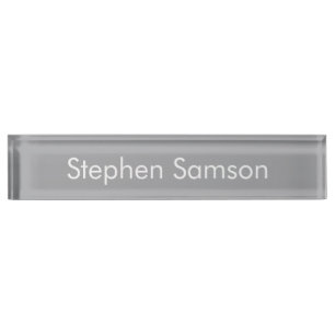 Grauer minimalistischer benutzerdefinierter Name  Namensplakette