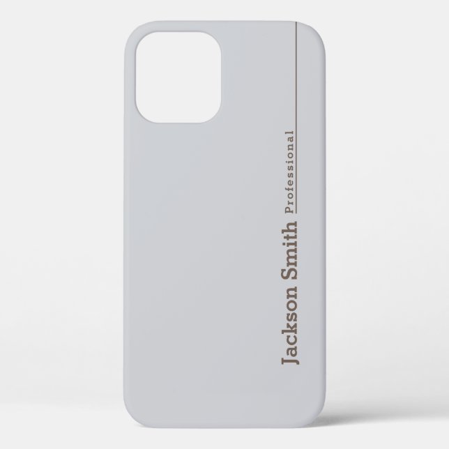 Grauer, moderner minimalistischer personalisierter Case-Mate iPhone hülle (Rückseite)