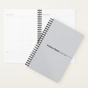 Grauer moderner minimalistischer personalisierter planer