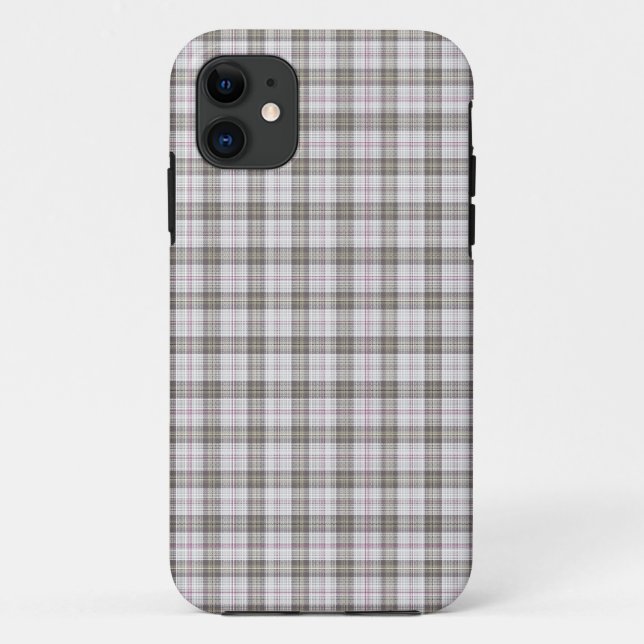 Grauer Modetartan Case-Mate iPhone Hülle (Rückseite)