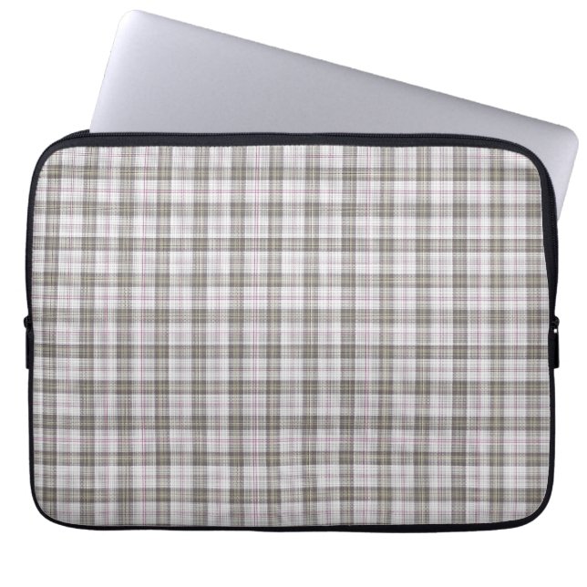 Grauer Modetartan Laptopschutzhülle (Vorderseite)