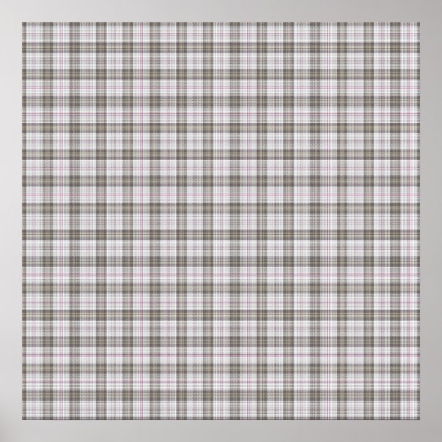 Grauer Modetartan Poster (Vorne)