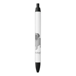 Grauer Mops Dog Design Personalisiert Kugelschreiber
