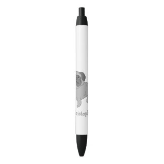 Grauer Mops Dog Design Personalisiert Kugelschreiber