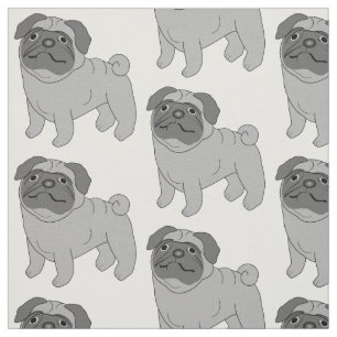 Grauer Mops-Hundeentwurf Stoff