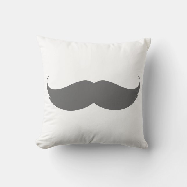 Grauer Mustache Kissen (Vorderseite)