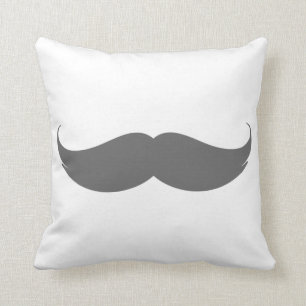 Grauer Mustache Kissen