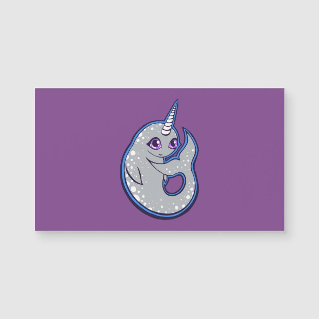 Grauer Narwhal Wal mit der Stellen-Tinte, die Magnetkarte (Vorderseite)