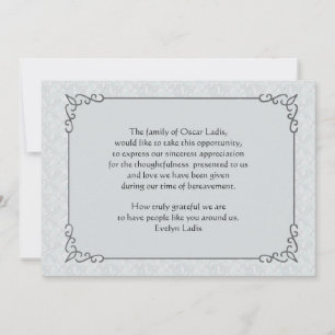 Grauer Nebel-Trauerfall danken Ihnen zu kardieren Mitteilungskarte