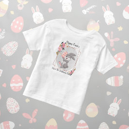 Grauer Osterhase Personalisiertes T-Shirt für Klei