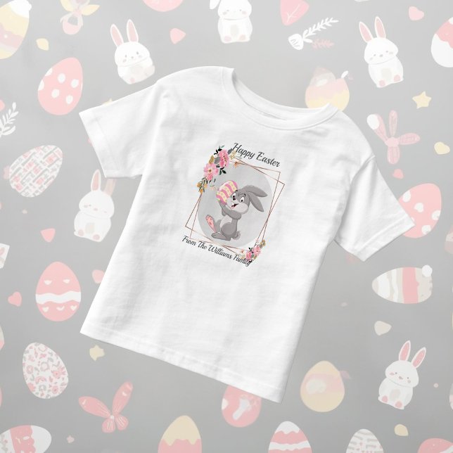 Grauer Osterhase Personalisiertes T-Shirt für Klei (Von Creator hochgeladen)